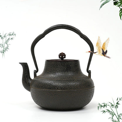 Tetsubin Cast Iron Teapot Copper Lotus Lid Japanese 1300ml