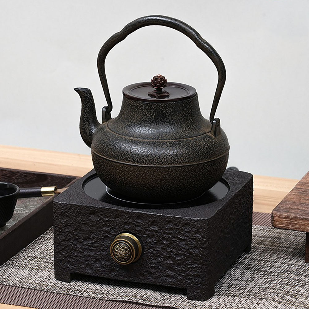 Tetsubin Cast Iron Teapot Copper Lotus Lid Japanese 1300ml