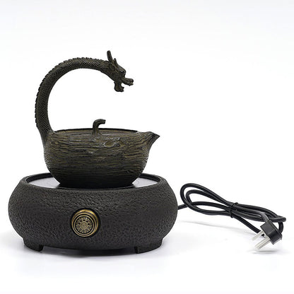 Cast Iron Teapot Dragon Handle Japanese Tea Kettle 900ml