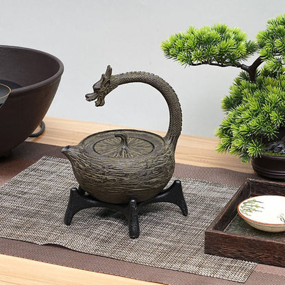 Cast Iron Teapot Dragon Handle Japanese Tea Kettle 900ml