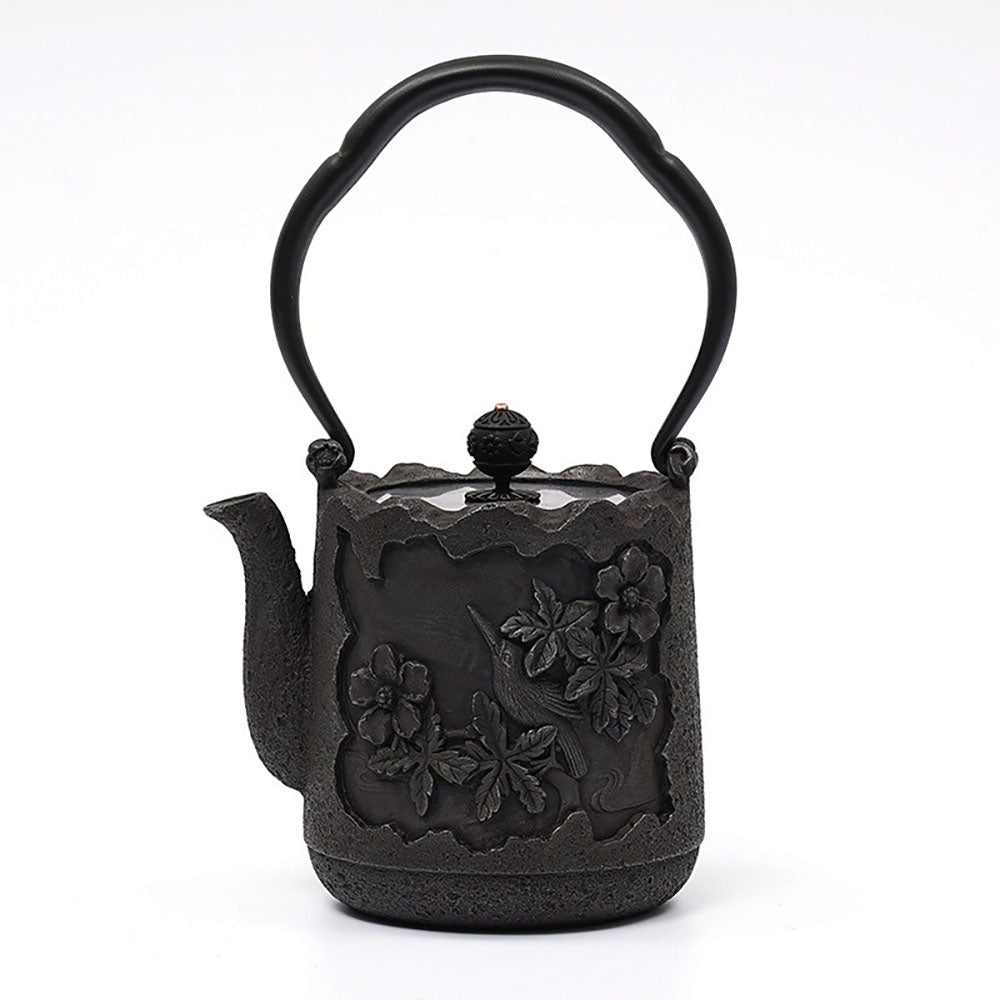 Cast Iron Teapot Japanese Magpie Blossom Branch 1000ml 2kg Tetsubin
