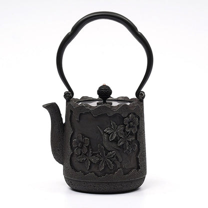 Cast Iron Teapot Japanese Magpie Blossom Branch 1000ml 2kg Tetsubin