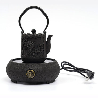 Cast Iron Teapot Japanese Magpie Blossom Branch 1000ml 2kg Tetsubin