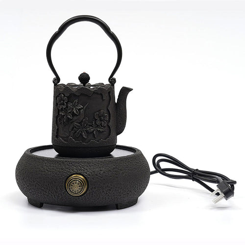 Cast Iron Teapot Japanese Magpie Blossom Branch 1000ml 2kg Tetsubin