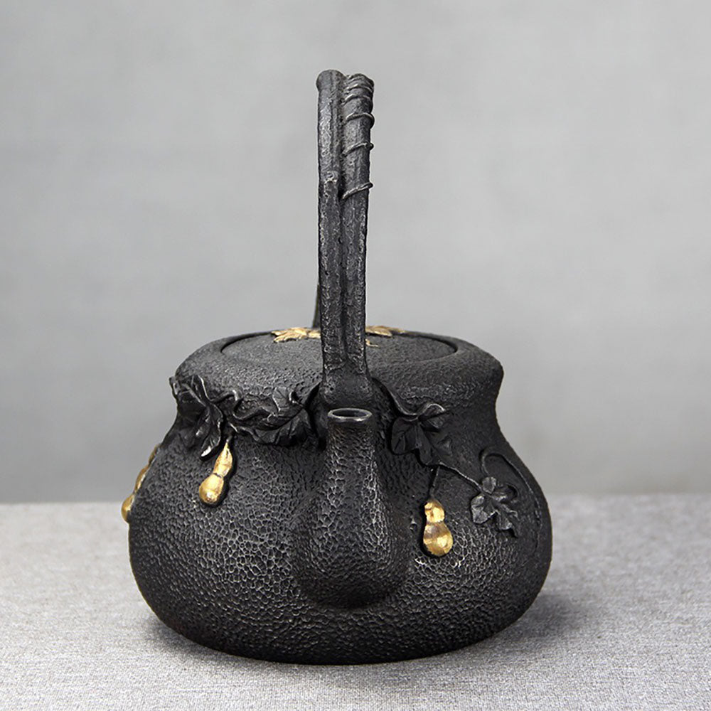 Cast Iron Teapot Japanese Gourd Vine IH Compatible
