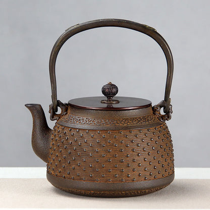 Cast Iron Teapot Japanese Rivet Armor 1300ml Tetsubin Kettle