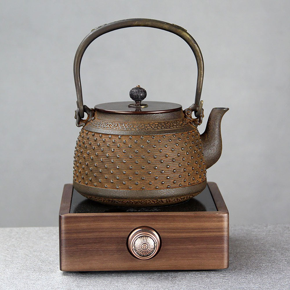 Cast Iron Teapot Japanese Rivet Armor 1300ml Tetsubin Kettle