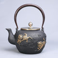 Cast Iron Teapot Japanese Qilin Kirin Relief 1200ml Tetsubin