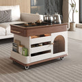 Tea Table Solid Oak with Black Stone Tray – Movable
