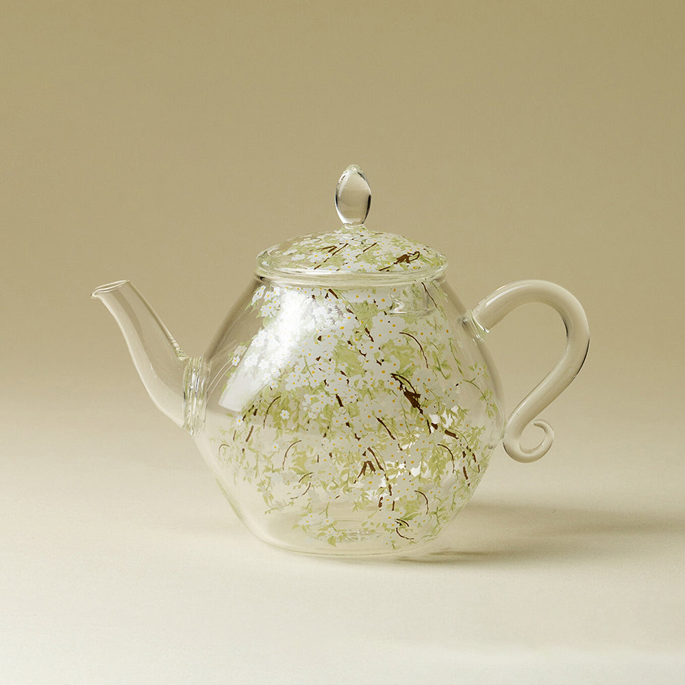 Glass Teapot Borosilicate Pear Blossom 175ml Clear