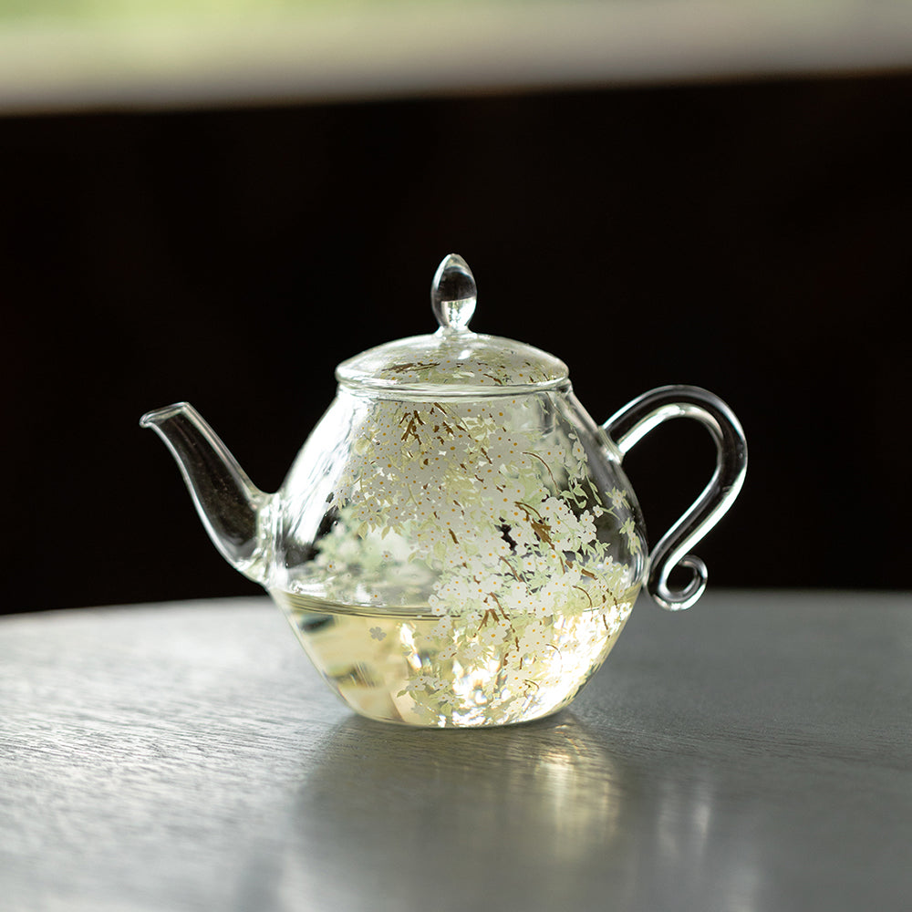 Glass Teapot Borosilicate Pear Blossom 175ml Clear