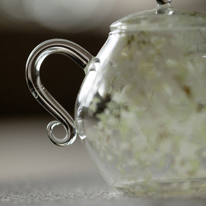 Glass Teapot Borosilicate Pear Blossom 175ml Clear
