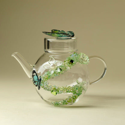 Butterfly Crystal Glass Teapot Borosilicate 200ml