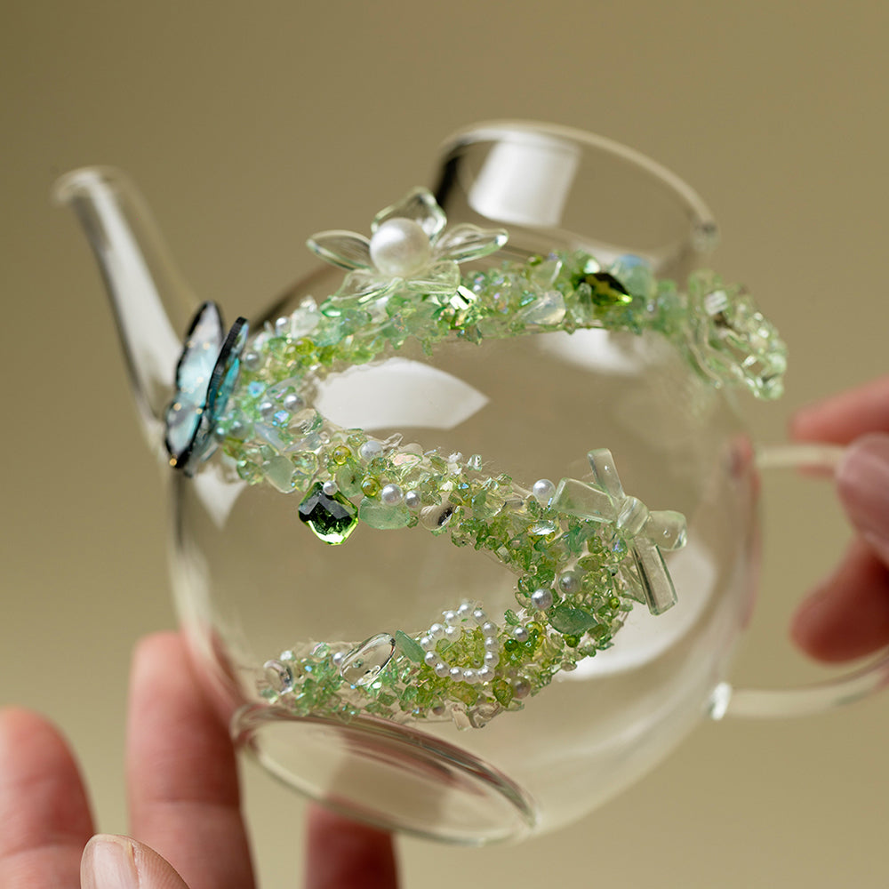 Butterfly Crystal Glass Teapot Borosilicate 200ml