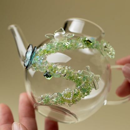 Butterfly Crystal Glass Teapot Borosilicate 200ml