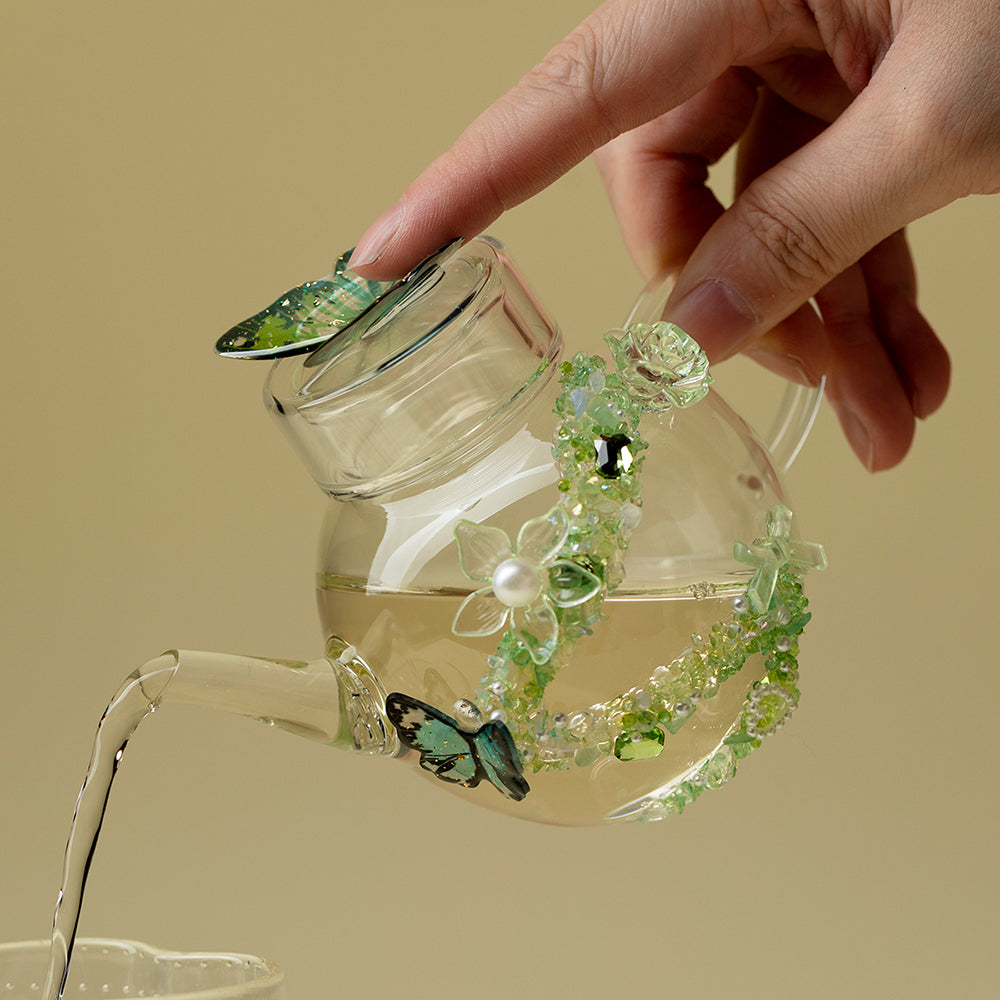 Butterfly Crystal Glass Teapot Borosilicate 200ml
