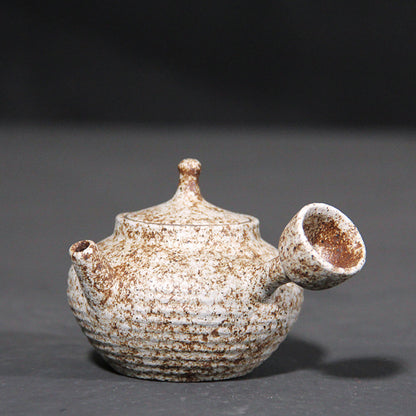 Side Handle Teapot White Pottery Japanese 160ml
