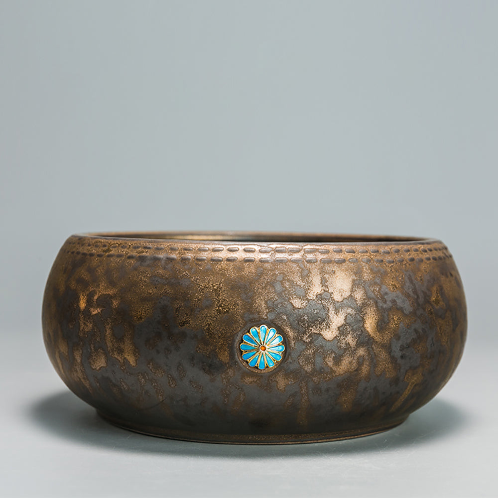Tea Washer Coarse Pottery Enamel Daisy 1500ml Bowl