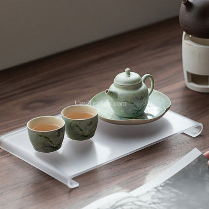 Hand-Painted Orchid Butterfly Ceramic Tea Set Gift
