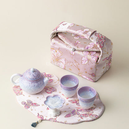 Travel Tea Set Ruyao Purple Ice-Flower Porcelain, 6-Piece