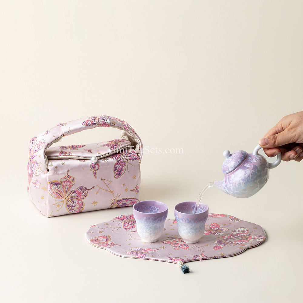Travel Tea Set Ruyao Purple Ice-Flower Porcelain, 6-Piece