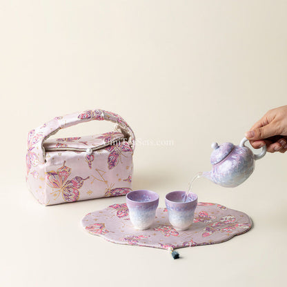 Travel Tea Set Ruyao Purple Ice-Flower Porcelain, 6-Piece