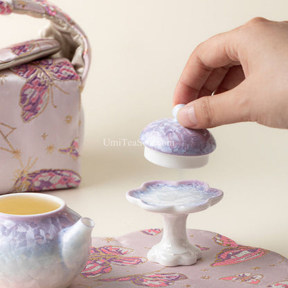 Travel Tea Set Ruyao Purple Ice-Flower Porcelain, 6-Piece