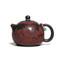 Peony Teapot Xi Shi Stone Yellow Clay Magpie Carved 500ml