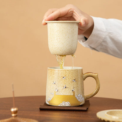 Palace Museum Teacup Auspicious Crane | Ceramic Infuser Cup
