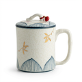 Ceramic Tea Cup Bamboo White Glaze Orchid Gold Mountain 190ml