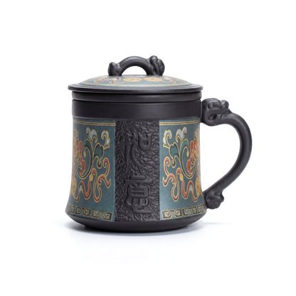 Purple Clay Tea Cup with Infuser Yixing Ruyi 350ml
