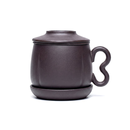 Loose Leaf Tea Cup Yixing Black Clay with Infuser Lid 380ml