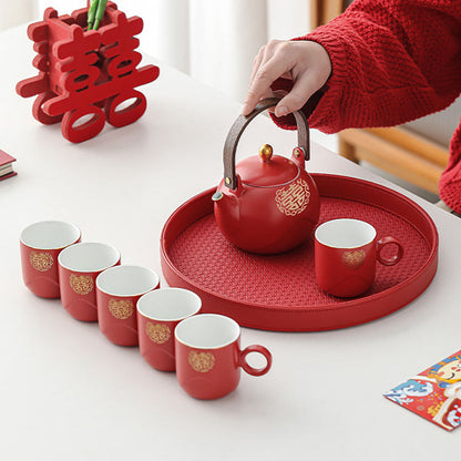 Wedding Tea Set Double Happiness Ceramic Gift Set