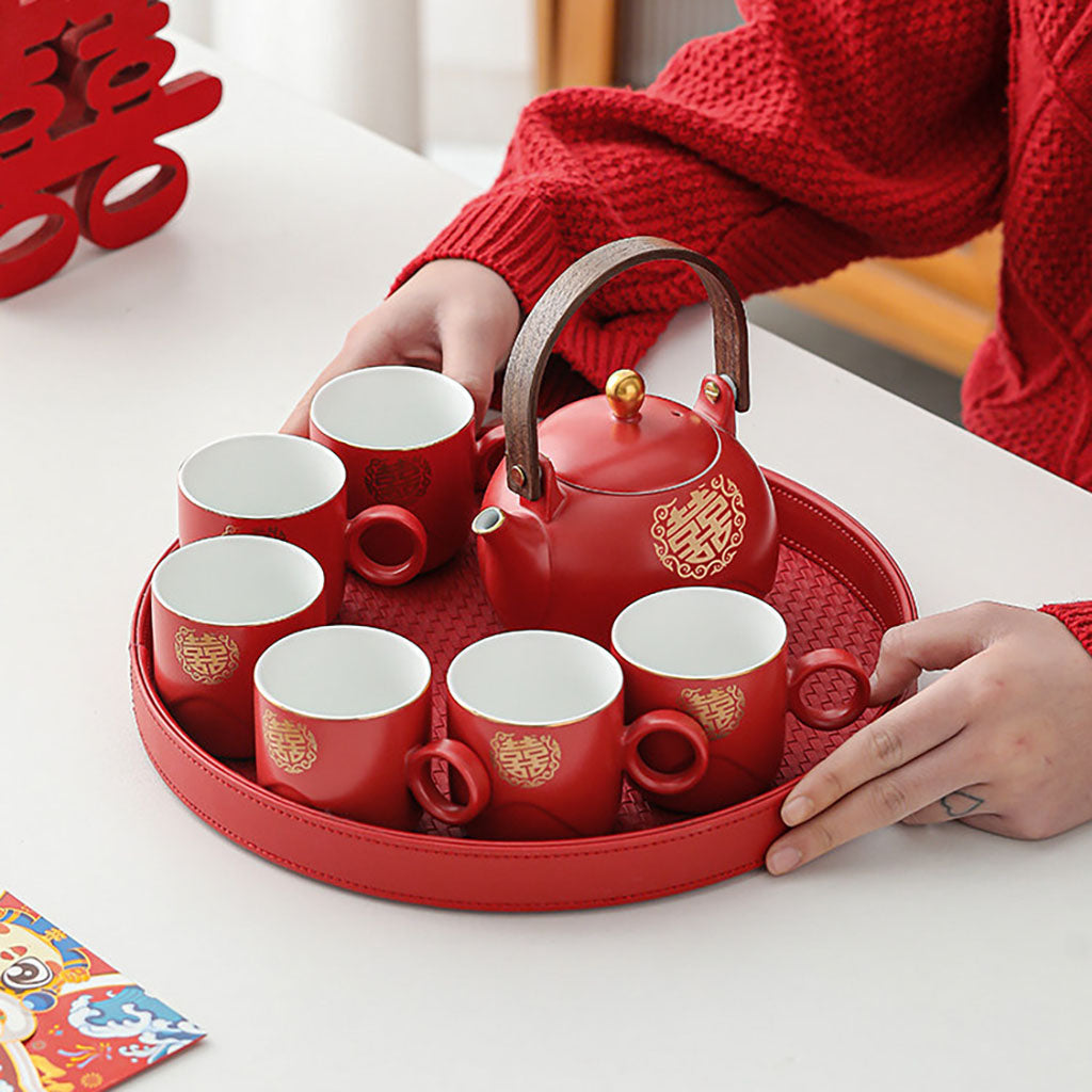 Wedding Tea Set Double Happiness Ceramic Gift Set