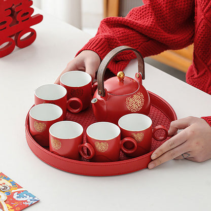 Wedding Tea Set Double Happiness Ceramic Gift Set