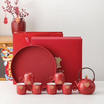 Wedding Tea Set Double Happiness Ceramic Gift Set