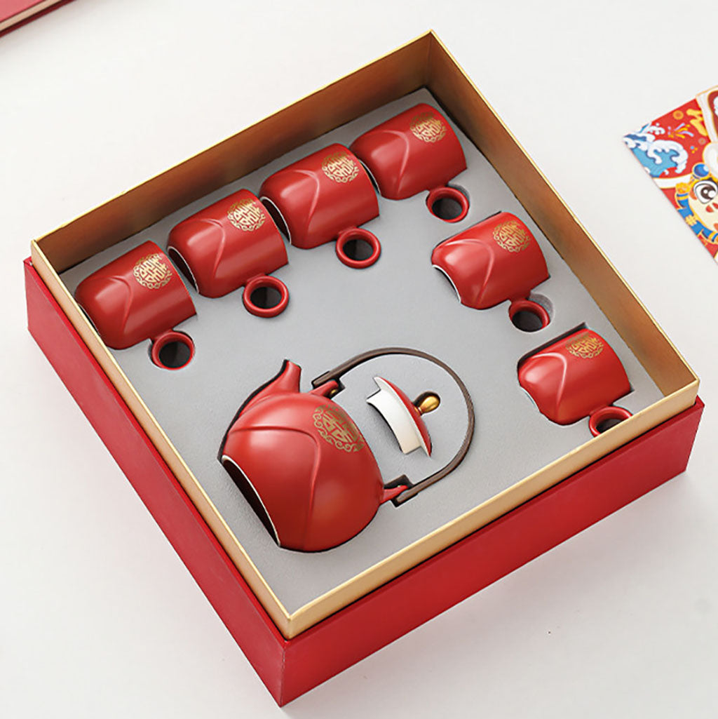 Wedding Tea Set Double Happiness Ceramic Gift Set