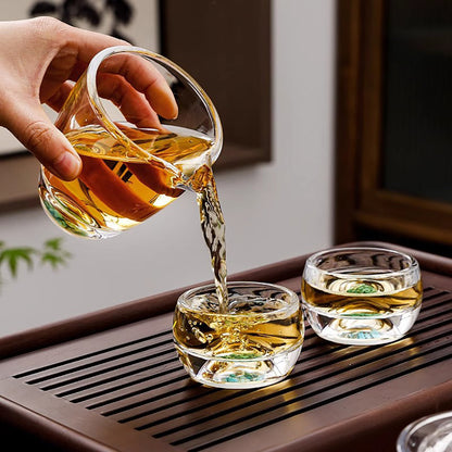 Glass Gaiwan Tea Set Turquoise Borosilicate 10-Piece Gift