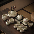 Ruyao Tea Set | Peach Branch Ru Kiln Gongfu Crackle Glaze