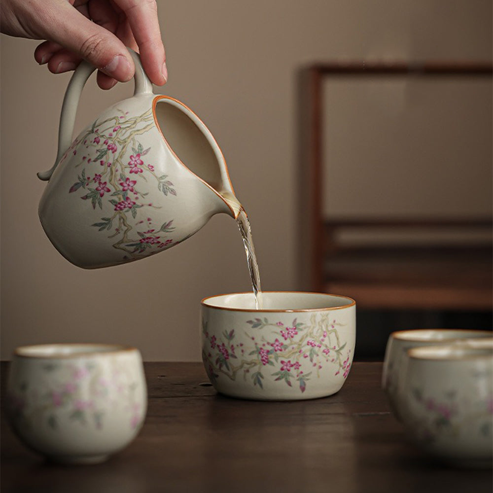 Ruyao Tea Set | Peach Branch Ru Kiln Gongfu Crackle Glaze