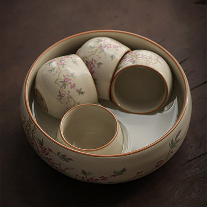 Ruyao Tea Set | Peach Branch Ru Kiln Gongfu Crackle Glaze