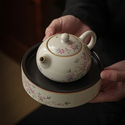 Ruyao Tea Set | Peach Branch Ru Kiln Gongfu Crackle Glaze