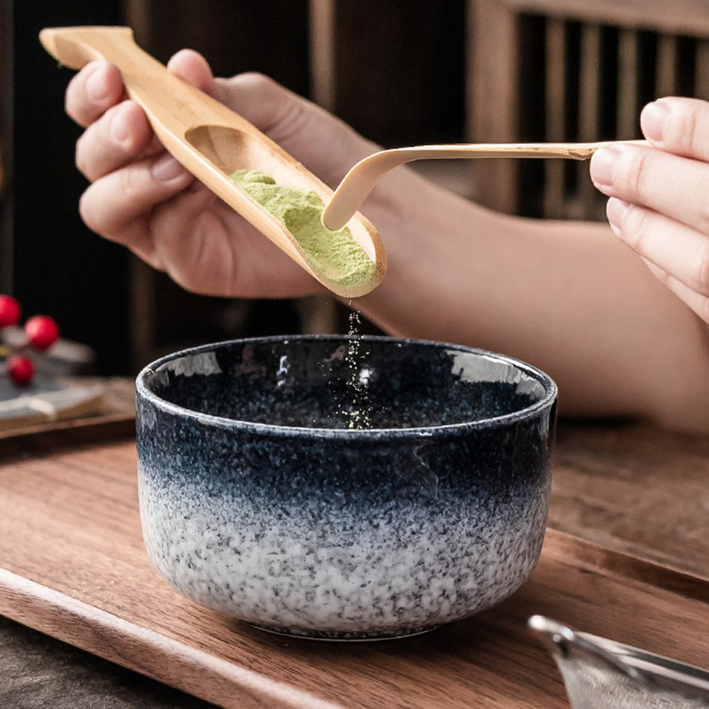 Matcha Tea Set Jun Kiln Ceramic Chawan & Bamboo Whisk Kit