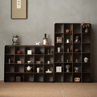 Walnut Wood Display Cabinet | Curio Shelf Wall Unit