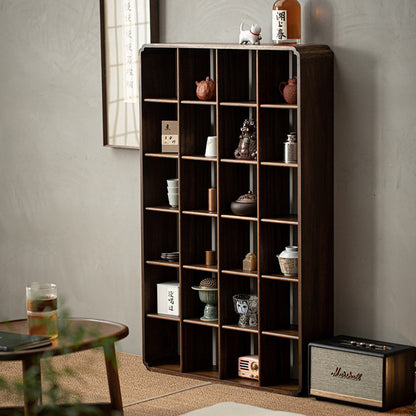 Walnut Wood Display Cabinet | Curio Shelf Wall Unit