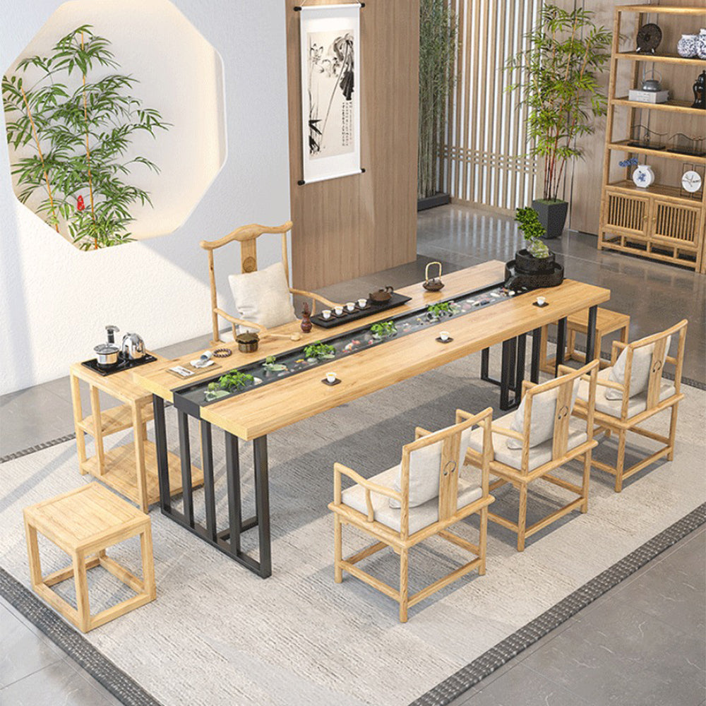 Tea Table Set | Flowing Water Fish Pond 30-Year Wood Chairs
