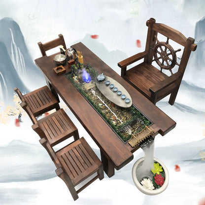 Solid Wood Tea Table Set Flowing Water Shipwood Gongfu
