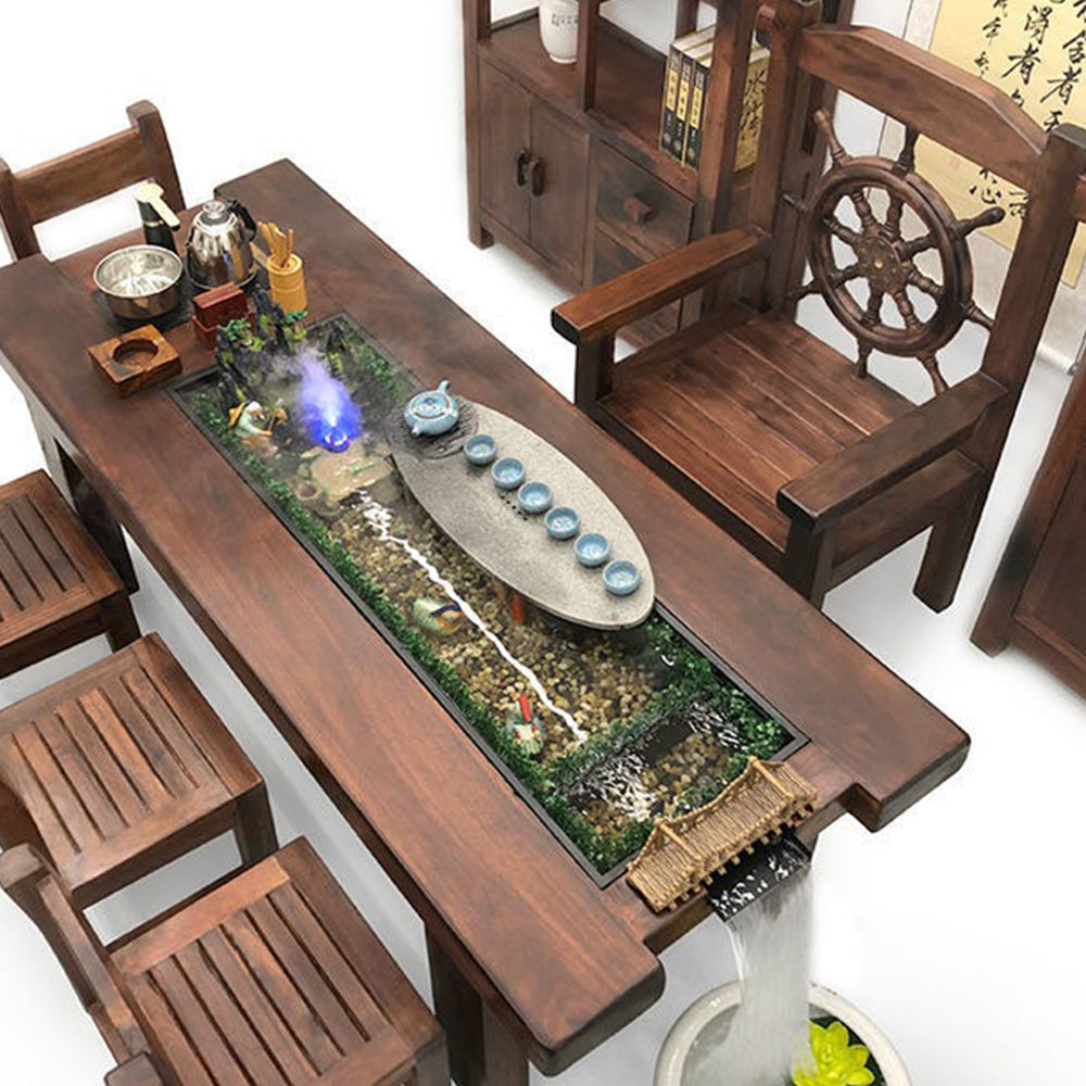 Solid Wood Tea Table Set Flowing Water Shipwood Gongfu