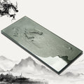 Dragon Relief Tea Tray | Black Stone Hand-Carved Gongfu