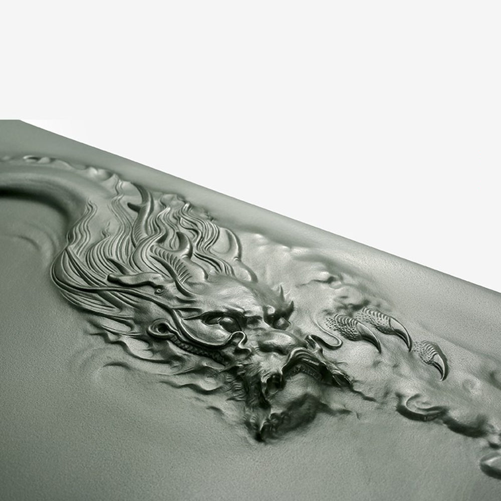 Stone Tea Tray Dragon Carving Tianluo Green Gongfu 3 Sizes